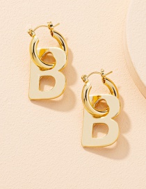 Fashion Letter B Letter Geometric Circle Alloy Earrings