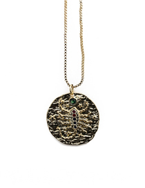 Fashion Capricorn Micro-inlaid Zircon Twelve Constellation Copper And Gold-plated Geometric Necklace