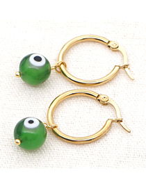 Fashion Green Glass Eye Beads Geometric Earrings
