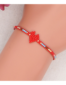 Fashion Red Rice Beads Hand-woven Love Beaded Bracelet