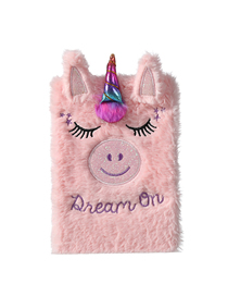Fashion Pink Sharp-horned Unicorn Childrens Plush Hand Ledger