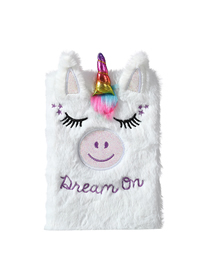 Fashion White Sharp-horned Unicorn Childrens Plush Hand Ledger