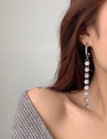 Fashion Silver Irregular Long Geometric Alloy Earrings