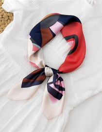 Fashion Watercolor Flower Apricot Imitation Silk Printing Small Square Scarf Headband
