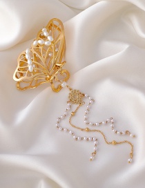 Fashion Butterfly Fringed Butterfly Pearl Alloy Hollow Shark Clip