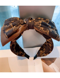 Fashion Printed Coffee Color Leopard Dot Print Double Big Bow Headband