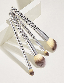 Fashion Silver Color 4pcs Honeycomb Plastic Handle Aluminum Tube Nylon Hair Makeup Brush Set