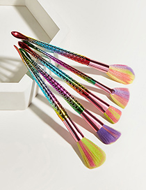 Fashion Colorful 5 Mermaid Cosmetic Brushes With Aluminum Tube And Nylon Hair