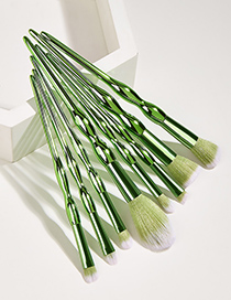 Fashion Green 8 Calabash Plastic Handle Aluminum Tube Nylon Hair Makeup Brushes