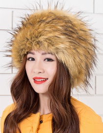Fashion Imitation Raccoon Hair Coffee Tip Fur Warm And Cold-proof High Imitation Fox Hair Pot Hat