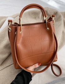 Fashion Brown Large Capacity Stone Pattern Stitching One-shoulder Messenger Bag