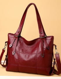 Fashion Red Large-capacity Checkered Shoulder Crossbody Bag