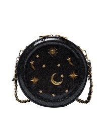 Fashion Black Star Chain Round Shoulder Crossbody Bag