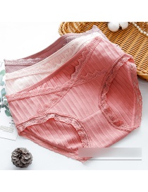 Fashion Taro + Concubine Powder + Bean Paste (lace) Low-waist Cotton Belly Lift Seamless Large Size U-shaped Maternity Panties