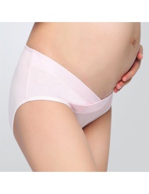 Fashion Pink Large Size Cotton Underwear For Pregnant Women With Low Waist Support
