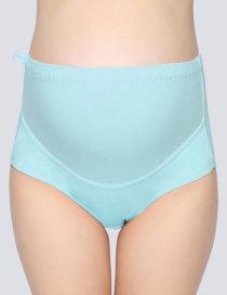 Fashion Blue Cotton Large Size High Waist Belly Support Adjustable Maternity Panties