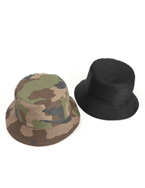 Fashion Polycotton Green Camouflage Double-sided Camouflage Sunscreen Fisherman Hat