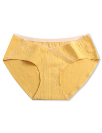 Fashion Yellow Low-rise Belly Lift Cotton Maternity Panties