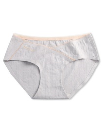 Fashion Gray Blue Low-rise Belly Lift Cotton Maternity Panties