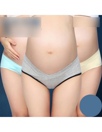 Fashion Hemp Gray + Goose Yellow + Mint Green (3 Packs) Low-waist Belly Lift Large Size Pregnant Womens Underwear