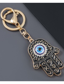 Fashion Black Alloy Oil Drop Diamond Palm Eye Keychain Pendant