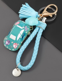 Fashion Blue Alloy Resin Diamond Car Keychain Pendant
