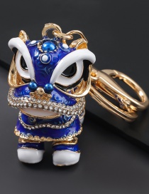Fashion Blue Alloy Oil Drop Diamond Keychain Pendant
