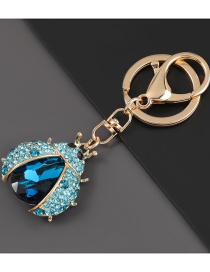 Fashion Blue Alloy Diamond-studded Ladybug Keychain Pendant