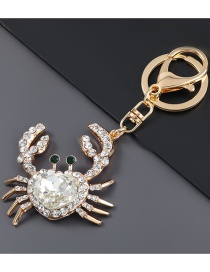 Fashion White Crab Alloy Diamond-studded Prawn And Crab Keychain Pendant