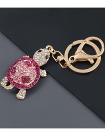 Fashion Rose Red Alloy Diamond Tortoise Keychain Pendant