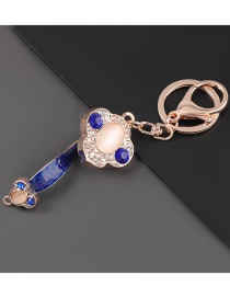 Fashion Blue Alloy Oil Dripping Diamond Wishful Keychain Pendant
