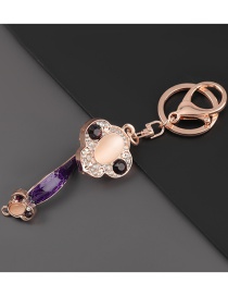 Fashion Purple Alloy Oil Dripping Diamond Wishful Keychain Pendant