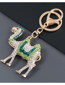 Fashion Green Alloy Oil Drop Diamond Camel Keychain Pendant