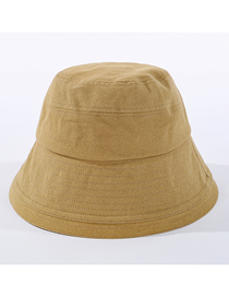 Fashion Khaki Cotton Solid Color Stitching Fisherman Hat