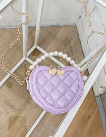 Fashion Purple Chain Diamond Childrens One-shoulder Diagonal Bag