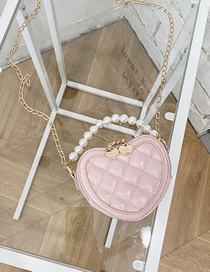 Fashion Pink Chain Diamond Childrens One-shoulder Diagonal Bag