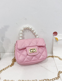 Fashion Pink Chain Pearl Childrens One-shoulder Messenger Bag