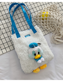 Fashion White Duck Doll Plush Contrast Crossbody Bag