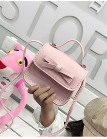Fashion Pink Bowknot Flap Childrens Shoulder Messenger Bag