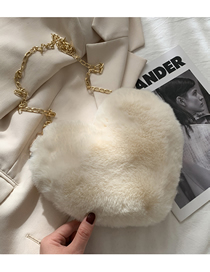 Fashion White Plush Love Chain Shoulder Messenger Bag