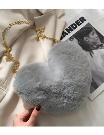 Fashion Gray Plush Love Chain Shoulder Messenger Bag