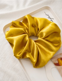 Fashion Oversized Glossy Yellow Shiny Satin Solid Color Smooth Large Intestine Circle Hair Rope