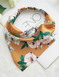 Fashion Bandana Rose Orange Satin Triangle Scarf Toe Cap Printed Elastic Elastic Headband