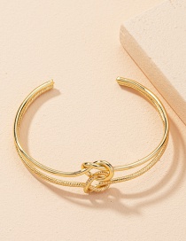 Fashion Gold Color Double Knot Buckle Alloy Open Bracelet