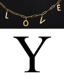 Fashion Y Copper Letter Pendant Accessories