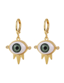 Fashion Golden Copper Inlaid Zircon Eye Stud Earrings