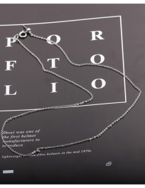 Fashion O Child Chain Volcanic Stone Beaded Geometric Thin Chain Necklace