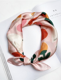 Fashion Orange Shiratori Printed Contrasting Geometric Headband Small Square