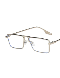 Fashion Silver Frame White Film Metal Small Frame Uv Protection Sunglasses