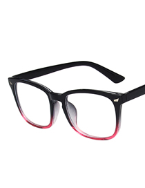 Fashion Upper Black And Lower Red Rice Nail Anti-blue Light Square Frame Flat Mirror